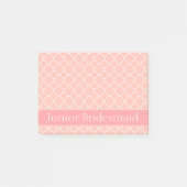Junior Bridesmaid Pink en White Post-it® Notes (Voorkant)