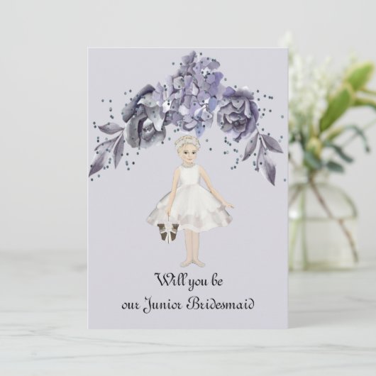 Junior Bridesmaid Request Slate Blue Series (Staand voorkant)