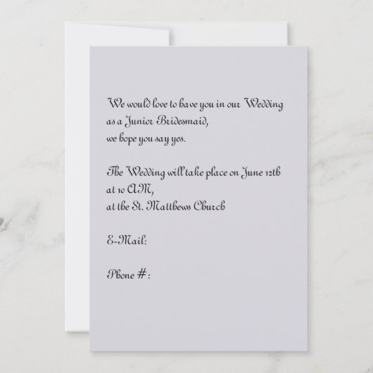 Junior Bridesmaid Request Slate Blue Series (Achterkant)