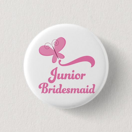Junior Bridesmaid Wedding Party Ronde Button 3,2 Cm (Voorkant)