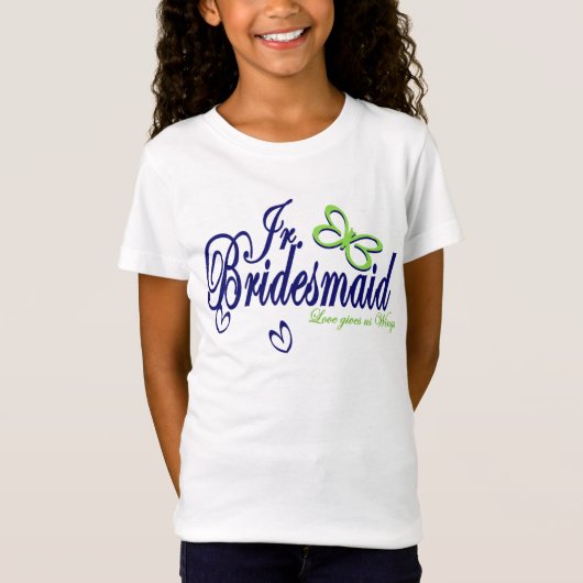 Junior bruidsmeisje vlinder liefde t-shirt (Voorkant)