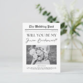 Junior bruidsmeisje voorstel, aangepaste krant briefkaart (Staand voorkant)