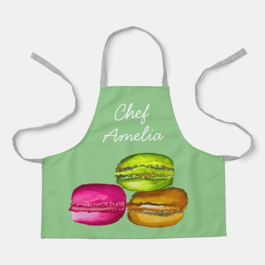 Junior chef macarons kleurrijke kinder schort (Voorkant)