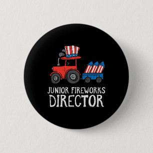 Junior Fireworks Director Tractor 4 de van juli jo Ronde Button 5,7 Cm