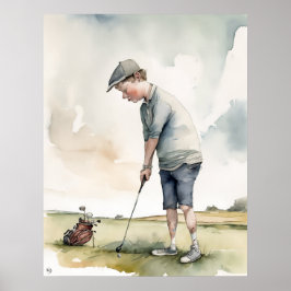 Junior Golfer - Golf Art Print
