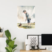 Junior Golfer - Golf Art Print (Thuiskantoor)