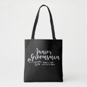 Junior Groomsman Canvas tas | Cool Modern Script (Voorkant)