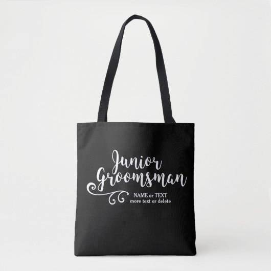 Junior Groomsman Canvas tas | Cool Modern Script (Voorkant)