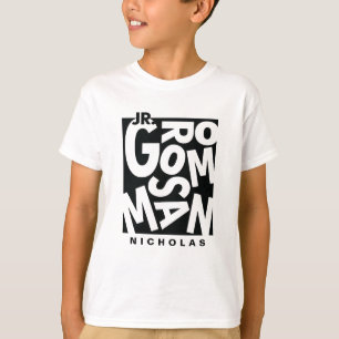 junior Groomsman in zwarte typografie, bruiloft T-shirt