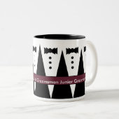 Junior Groomsman Mok - Zwarte en witte doosjes (Voorkant rechts)
