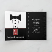JUNIOR GROOMSMAN Uitnodiging met Tux - Funny (Binnen)