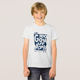 Junior Jr. Bruidsjonker, bruiloft, Navy Blauwe Tri-Blend Shirt