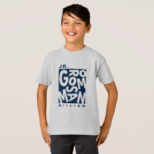 Junior Jr. Bruidsjonker, trouwpartij, Navy Blauwe T-shirt
