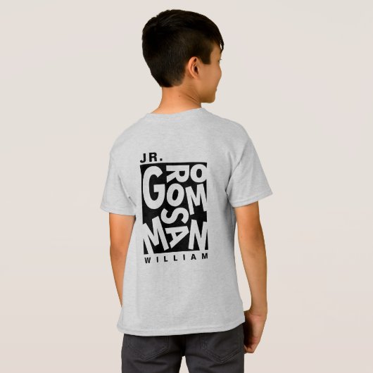Junior Jr. Groomsman, huwelijksfeest T-shirt (Achterkant volledig)