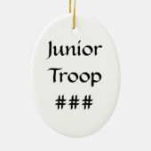 Junior Mitten Brunette Keramisch Ornament (Achterkant)