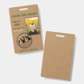 Junior Park Ranger Verjaardagsfeest Badge (Voor- en achterkant)