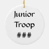 Junior Sled Brunette Keramisch Ornament (Achterkant)