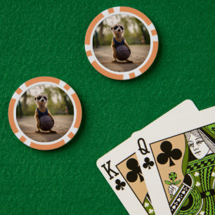 Junior stokstaartje basketball speler, poker chips
