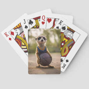 Junior stokstaartje basketballspeler, pokerkaarten