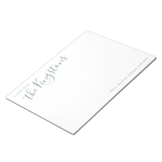 Juniper Family Name Script Notitieblok (Schuin)