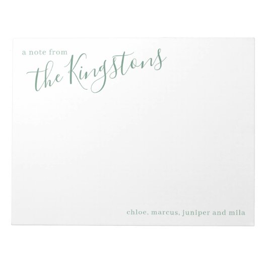 Juniper Family Name Script Notitieblok (Voorkant)