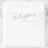 Juniper Family Name Script Rechthoekige Sticker (Tas)