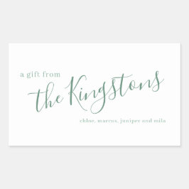 Juniper Family Name Script Rechthoekige Sticker