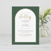 Juniper Green Faire-part de mariage moderne (Debout devant)