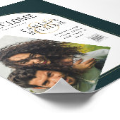 Juniper Green Gold Modern Wedding INVITE QR Code Poster (Hoek)