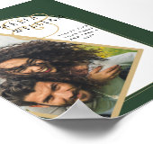 JUNIPER GREEN GOUDE FOTO TROUWKAART UITNODIGING POSTER (Hoek)