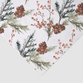 Juniper Pine Branches Cones Ilex Berries Tissuepapier (Detail)