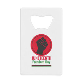 Junittiende dag van de vrijheid kredietkaart flessenopener