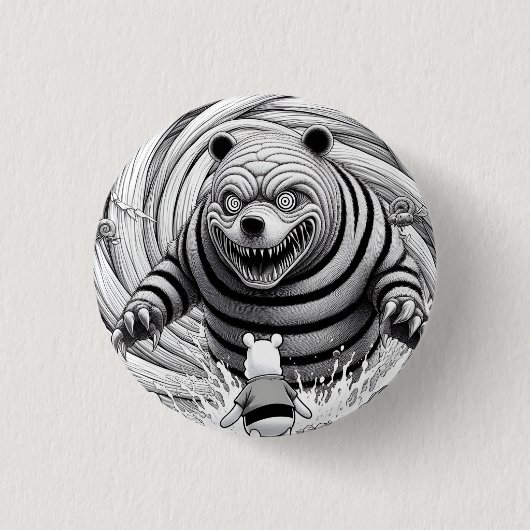Junji Ito Winnie de Pooh 1 Ronde Button 3,2 Cm (Voorkant)