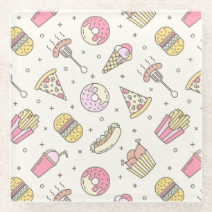 Junk Food Glazen Onderzetter