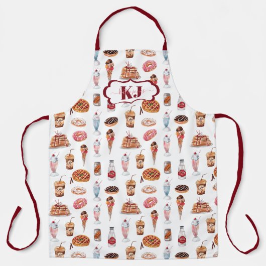 Junk Food Pattern | Dessert en Sweets Schort (Voorkant)