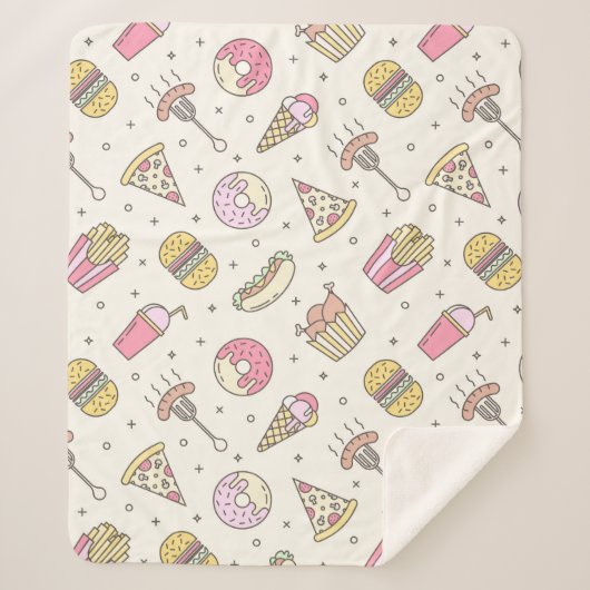 Junk Food Sherpa Deken (Voorkant)