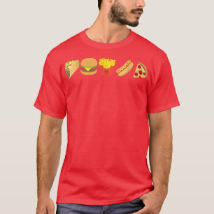 Junk Food Taco Burger Fries Hot Dog Pizza T-shirt