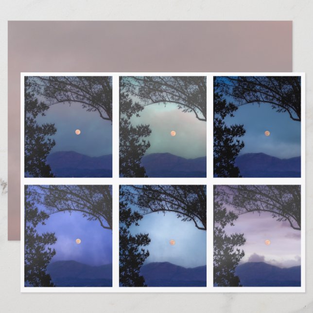 Junk Journal Faerie Skies Moon Trees Fantasy 13-18 (Voorkant / Achterkant)