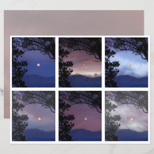 Junk Journal Faerie Skies Moon Trees Fantasy 1-6 (Voorkant / Achterkant)