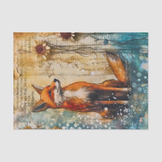 Junk Journal Fox Tissuepapier (Voorkant)