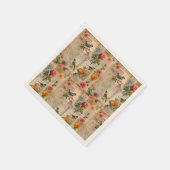 Junk Journal Seite mit Blumen + Vögel - Servet (Hoek)