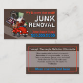 Junk Removal Garbage Hauling Red Pickup Visitekaartje (Voorkant / Achterkant)