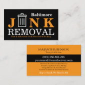Junk Removal & Hauling Visitekaartje (Voorkant / Achterkant)