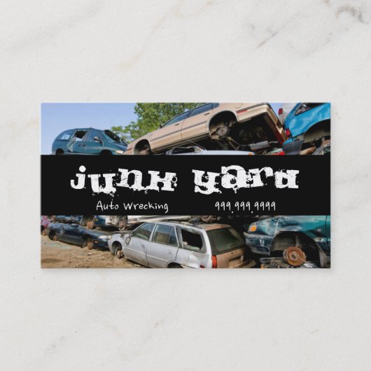 Junk Yard Auto Wrecking Recycling Metal Visitekaartje (Voorkant)