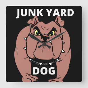 Junk Yard Dog Vierkante Klok