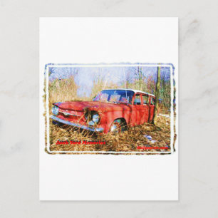 Junk Yard Herinneringen Red Corvair Station WAG Briefkaart