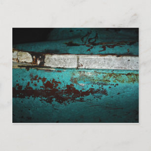 Junk Yard vintage car 50's blauwgroen aqua Briefkaart