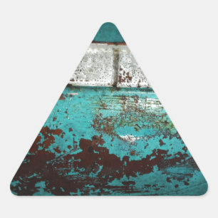 Junk Yard vintage car 50's blauwgroen aqua Driehoek Sticker