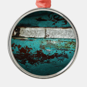 Junk Yard vintage car 50's blauwgroen aqua Metalen Ornament