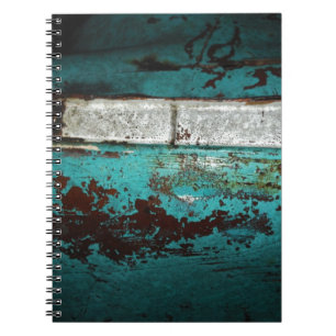 Junk Yard vintage car 50's blauwgroen aqua Notitieboek